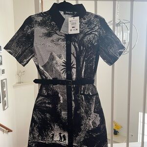 Desigual Monochrome Scenic Print Dress